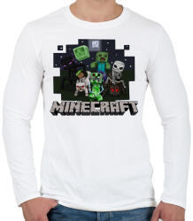printfashion Minecraft - Férfi hosszú ujjú póló - Fehér (493407)