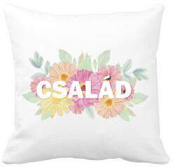 printfashion Család virágokkal - Párnahuzat, Díszpárnahuzat - Fehér (4824145)