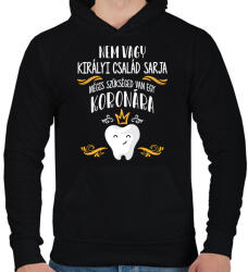 printfashion Szükséged van egy koronára - Férfi kapucnis pulóver - Fekete (10350812)