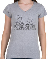 printfashion End of the f**king world - Női V-nyakú póló - Sport szürke (2489998)