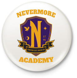 printfashion Wednesday Nevermore logo - Kitűző, hűtőmágnes - Fehér (13653003)