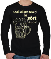 printfashion Csak akkor zavarj ha sört hoztál - Férfi hosszú ujjú póló - Fekete (12958986)