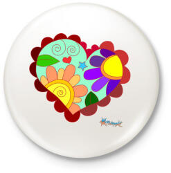 printfashion Sziv3 - Kitűző, hűtőmágnes - Fehér (3076974)