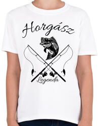 printfashion Horgász legenda - Gyerek póló - Fehér (4646865)