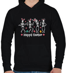 printfashion Happy Easter dance - Férfi kapucnis pulóver - Fekete (13084079)