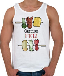 printfashion Grillre fel! - Férfi atléta - Fehér (6290405)