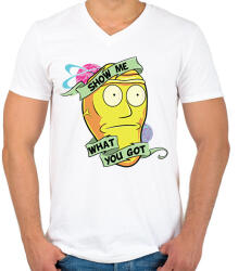 printfashion Show me - Férfi V-nyakú póló - Fehér (1993086)
