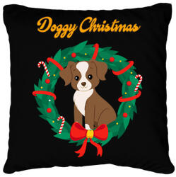 printfashion Doggy Christmas - Párnahuzat, Díszpárnahuzat - Fekete (14523936)