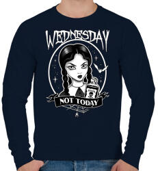 printfashion Wednesday not today 2 - Férfi pulóver - Sötétkék (11599275)