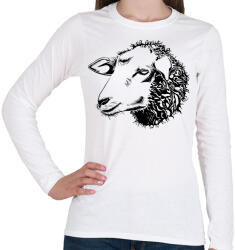 printfashion Sheep drawing - Női hosszú ujjú póló - Fehér (1618148)