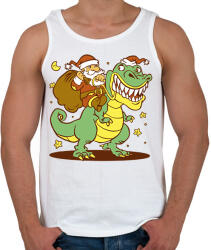 printfashion Télapó dínó háton - Férfi atléta - Fehér (14610562)