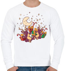 printfashion Rénszarvasok - Férfi pulóver - Fehér (4164250)