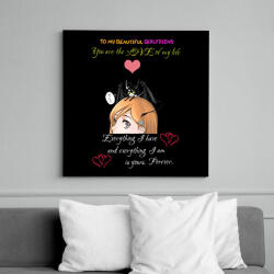 printfashion Orihime x Ulquiorra White Font - Vászonkép - Fekete (6644723)