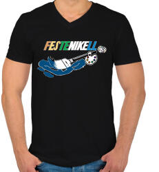 printfashion festeNIKEll - Férfi V-nyakú póló - Fekete (14885673)