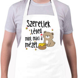 printfashion Szeretlek téged mint maci a mézet - Kötény - Fehér (11694509)