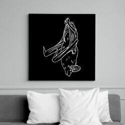 printfashion Lógó denevér - fehér - Vászonkép - Fekete (13251804)