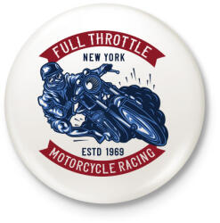 printfashion Motoros 05 - Full Throttle - Kitűző, hűtőmágnes - Fehér (4943803)