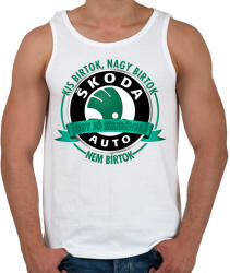 printfashion Egy jó Skoda-val nem bírtok - Férfi atléta - Fehér (2640874)