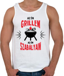 printfashion Az én grillem - Férfi atléta - Fehér (13688509)