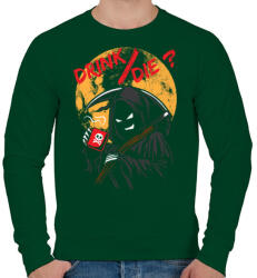 printfashion Ivás/halál ? - Férfi pulóver - Sötétzöld (128352)