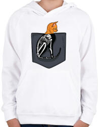 printfashion Macskás zsebminta - Gyerek kapucnis pulóver - Fehér (13099777)