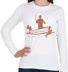 printfashion pecás - Női hosszú ujjú póló - Fehér (5209068)