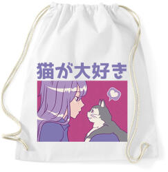 printfashion Animés csaj és cica - Sportzsák, Tornazsák - Fehér (8044156)