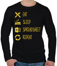 printfashion Táblázat - Férfi hosszú ujjú póló - Fekete (12563513)