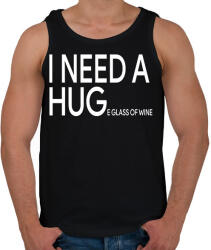 printfashion I NEED A HUGe glass of wine - Férfi atléta - Fekete (16466968)
