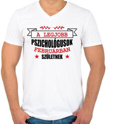 printfashion Legjobb pszichológus - hónappal - Férfi V-nyakú póló - Fehér (11635301)