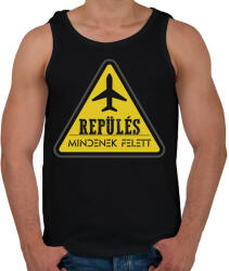 printfashion Repülés mindenek felett - Férfi atléta - Fekete (7687874)