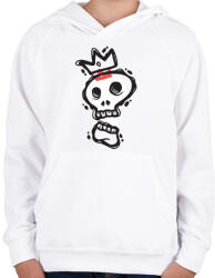 printfashion Királyi koponya - Gyerek kapucnis pulóver - Fehér (389347)