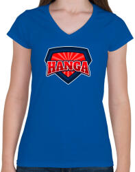 printfashion HANGA - Női V-nyakú póló - Királykék (10460352)