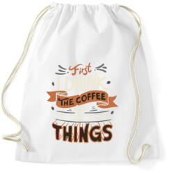 printfashion Kávé először, utána a többi dolog_Rajztábla 1 - Sportzsák, Tornazsák - Fehér (4183018)