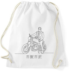 printfashion My bike my life - Sportzsák, Tornazsák - Fehér (6365423)
