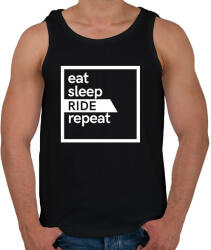 printfashion Eat sleep ride repeat - Férfi atléta - Fekete (1641381)