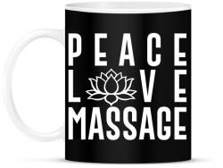 printfashion Peace, love, massage - Bögre - Fekete (12611043)