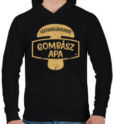 printfashion Legvargányabb gombász apa - Férfi kapucnis pulóver - Fekete (11614634)