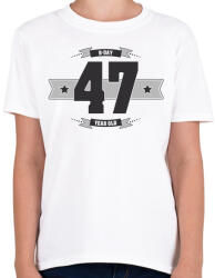 printfashion b-day-47-dark-lightgrey - Gyerek póló - Fehér (512053)