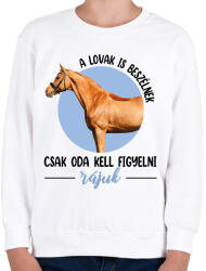 printfashion A lovak is beszélnek - Gyerek pulóver - Fehér (7489054)