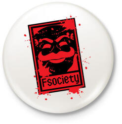 printfashion Fsociety - Kitűző, hűtőmágnes - Fehér (3075468)