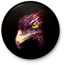 printfashion Tűzgolyó - Kitűző, hűtőmágnes - Fekete (3092888)