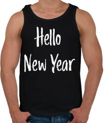 printfashion Hello New Year - Férfi atléta - Fekete (1123895)