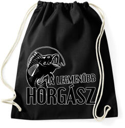 printfashion A legmenőbb horgász - Sportzsák, Tornazsák - Fekete (7038015)