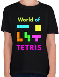 printfashion WORLD OF TETRIS - Gyerek póló - Fekete (1570317)