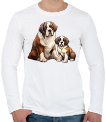 printfashion Bernáthegyi kutyák - Férfi hosszú ujjú póló - Fehér (14013124)