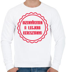 printfashion Bizonyítottan a legjobb keresztanya - Férfi pulóver - Fehér (7115284)