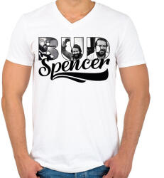 printfashion Bud Spencer fotós - Férfi V-nyakú póló - Fehér (9827813)