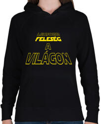 printfashion Legjobb feleség a világon - Női kapucnis pulóver - Fekete (5246454)