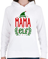 printfashion Mama elf - Női kapucnis pulóver - Fehér (10754940)